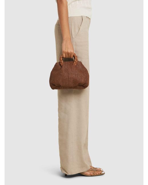 Hereu Brown Medium Bombon Raffia Top Handle Bag