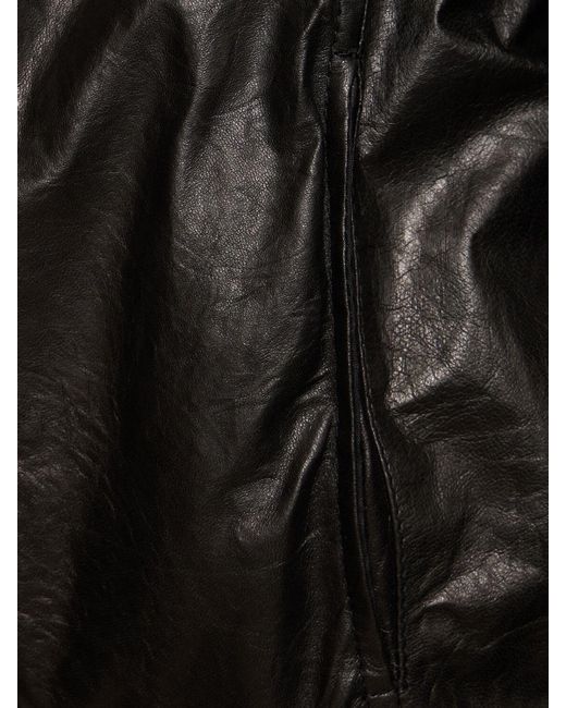 Giorgio Brato Black Reversible Leather Zip Jacket W/hood for men