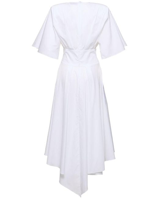 Vestido midi de popelina de algodón Alexandre Vauthier de color White