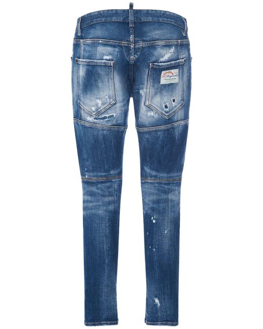 DSquared² Blue Tidy Biker Stretch Cotton Denim Jeans for men