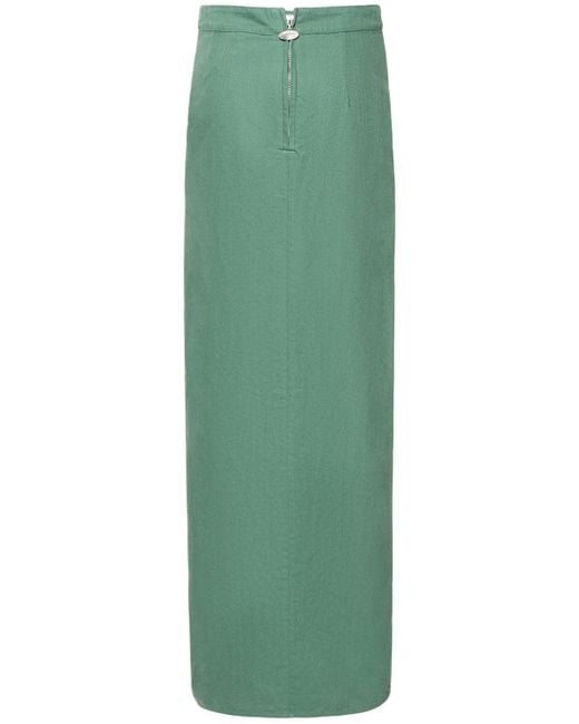 Falda de sarga de algodón CANNARI CONCEPT de color Green