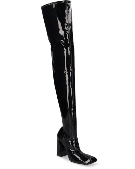 AMINA MUADDI Black 95mm Hohe Overknee-stiefel Aus Latex "marine"