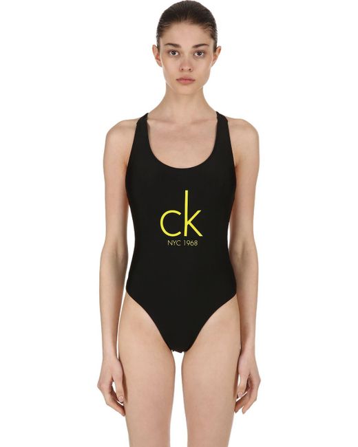 Calvin Klein Black Cheeky Racerback One Piece Swimsuit