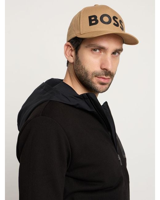 Cappello sevile in cotone con logo di Boss in Natural da Uomo
