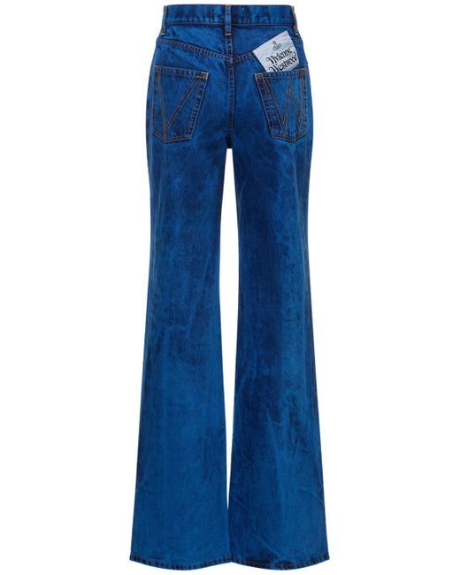 Vivienne Westwood Blue Weite Jeans Aus Chambraydenim Mit Hohem Bund "ray"
