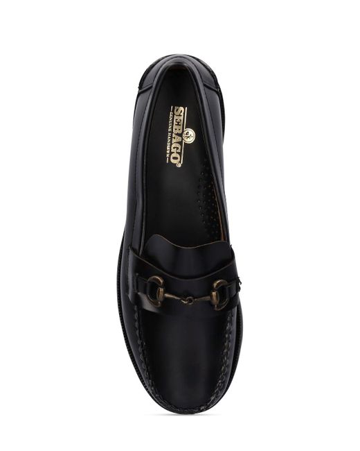 Sebago Black Classic Joe Brushed Leather Loafers for men