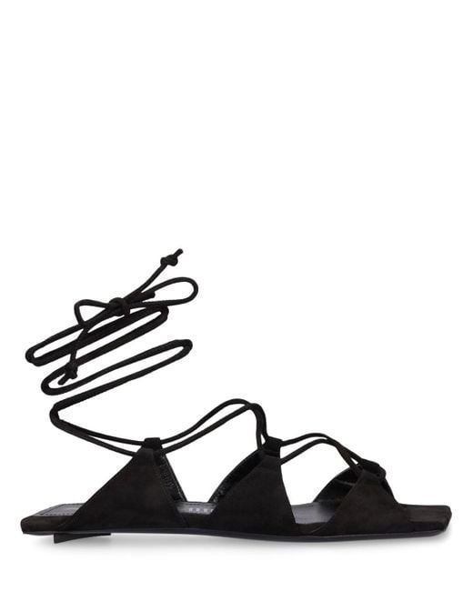 The Attico Black 5Mm Reneè Suede Flat Sandals