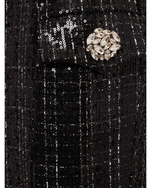 Balmain Black Minirock Aus Tüll Mit Glitzer