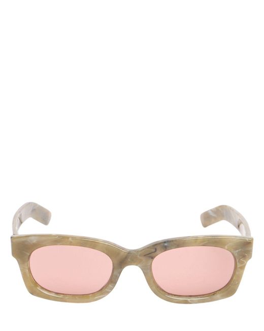 Retrosuperfuture Pink Ambos Roccia Squared Acetate Sunglasses