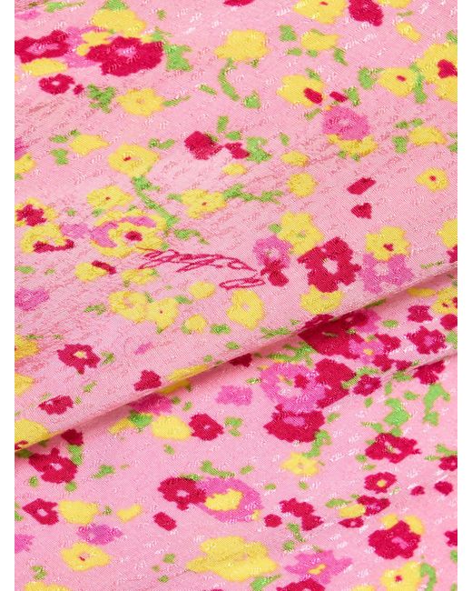 ROTATE BIRGER CHRISTENSEN Pink Floral Print Viscose Slip Top