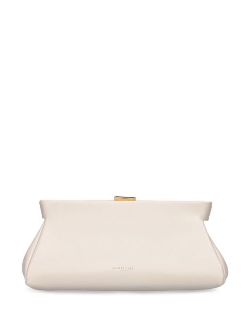 DeMellier Natural Mini Cannes Smooth Leather Clutch