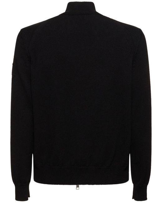 Blouson zippé en coton et tissu technique Moncler pour homme en coloris Black