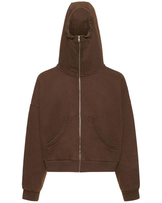 Entire studios Washed Cotton Full-zip Hoodie in Brown for Men