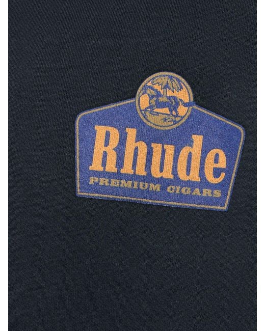 Rhude Blue Grand Cru Cotton Hoodie for men
