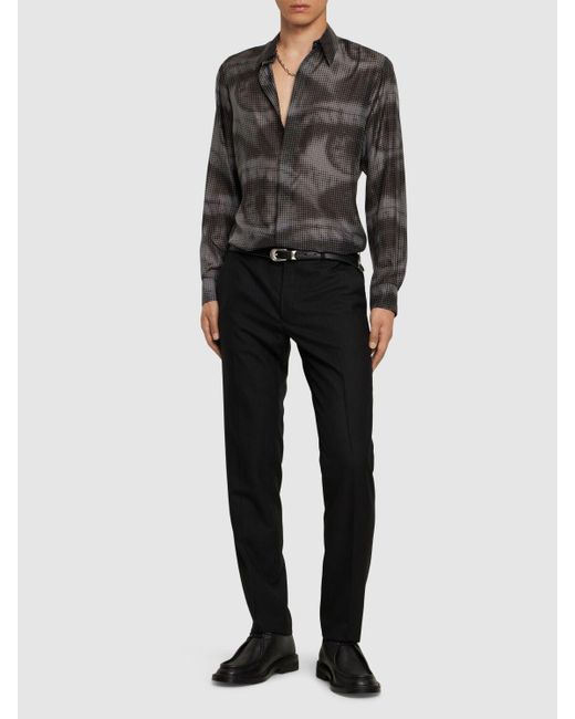 メンズ Dries Van Noten Carvies シルクシャツ Gray