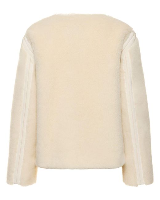Max Mara Natural Panno Wool Blend Collarless Jacket