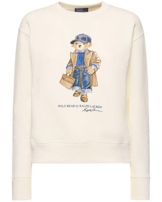 Polo Ralph Lauren White Cotton Blend Sweatshirt Polo Bear