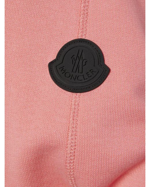 Felpa in cotone con logo di Moncler in Pink