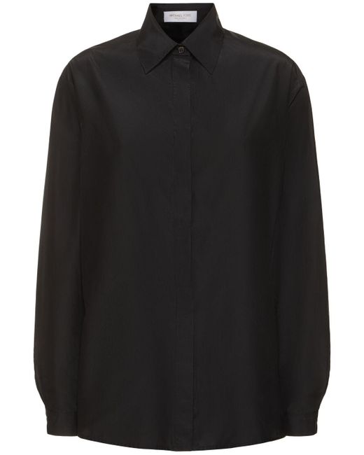 Camisa de tafetán de seda y algodón Michael Kors de color Black