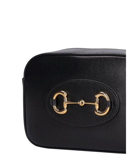 Gucci Black Small 1955 Horsebit Leather Shoulder Bag