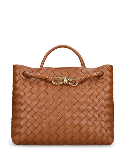 Bottega Veneta Brown Medium Andiamo Leather Top Handle Bag