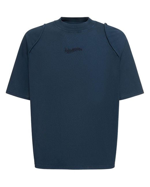 Jacquemus Le T-shirt Camargue Oberteil mit Logo-Stickerei in Blue für Herren