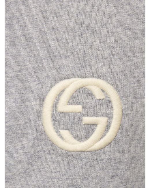 Minigonna in pile di cotone di Gucci in Gray