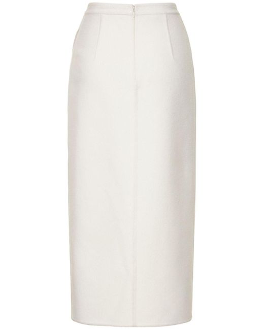 Michael Kors White Midirock Aus Wollmischung Mit Schlitz