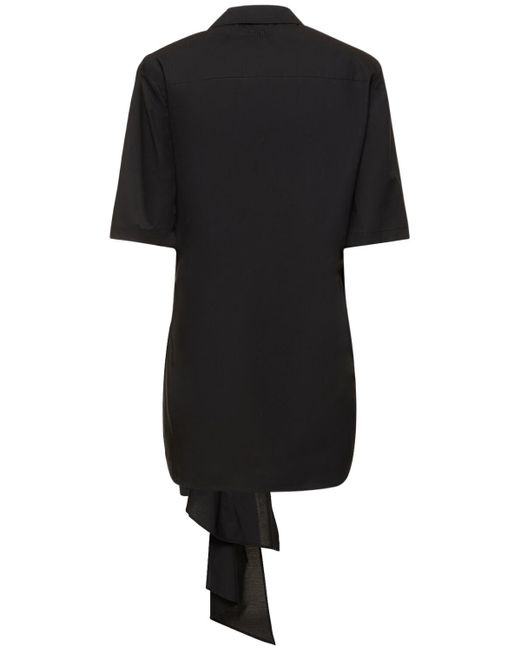 MSGM Black Cotton Poplin Mini Dress