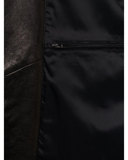 メンズ Dolce & Gabbana レザージップジャケット Black