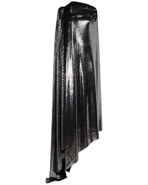 Balenciaga Black Metallic Jersey Gown