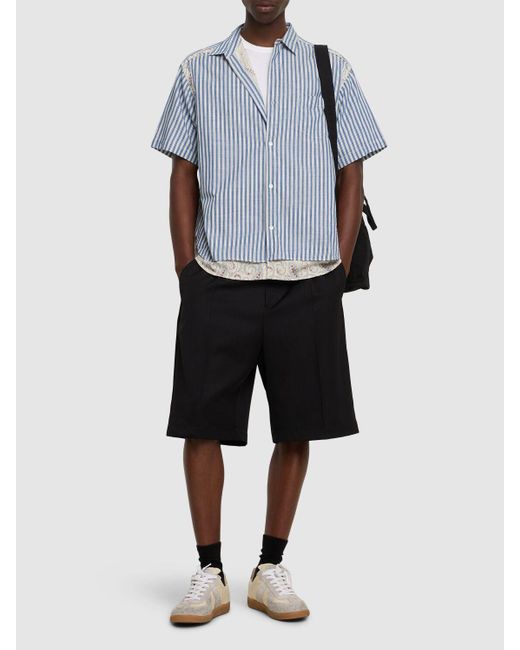 メンズ Comme des Garçons コットンレイヤードシャツ Blue