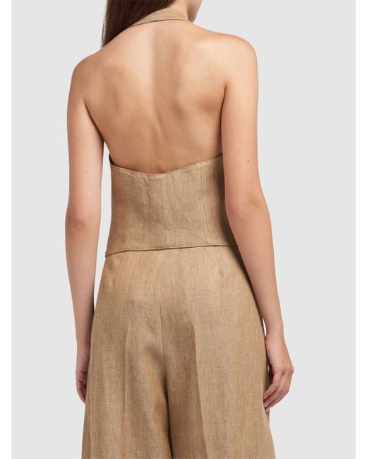 Max Mara Sauro リネンベスト ナチュラル | Lyst