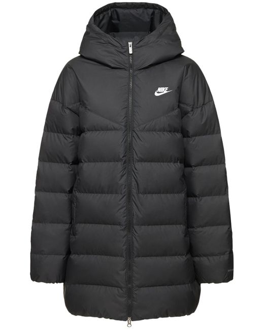 Nike Parka Down Jacket in Black | Lyst UK