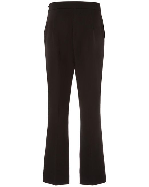 Pantalones de lana con cintura alta Max Mara de color Black