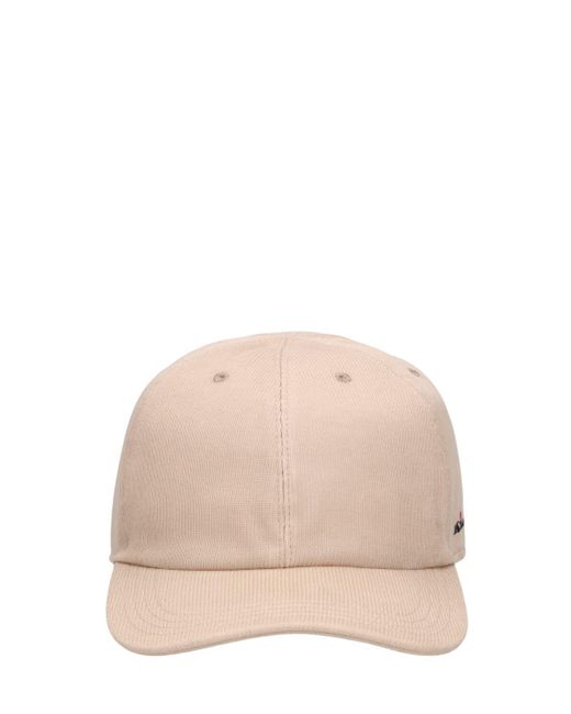 Gorra de baseball de algodón con logo Kiton de hombre de color Natural