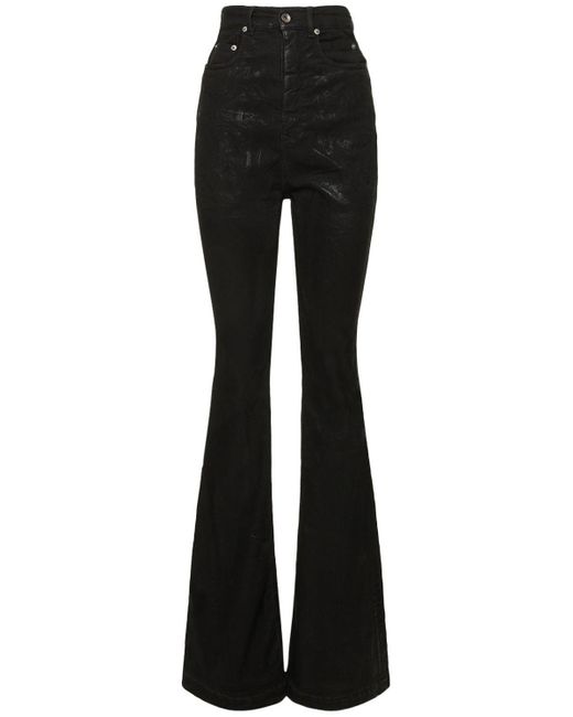 Rick Owens Bolan Denim Flared High Waisted Jeans in Black | Lyst