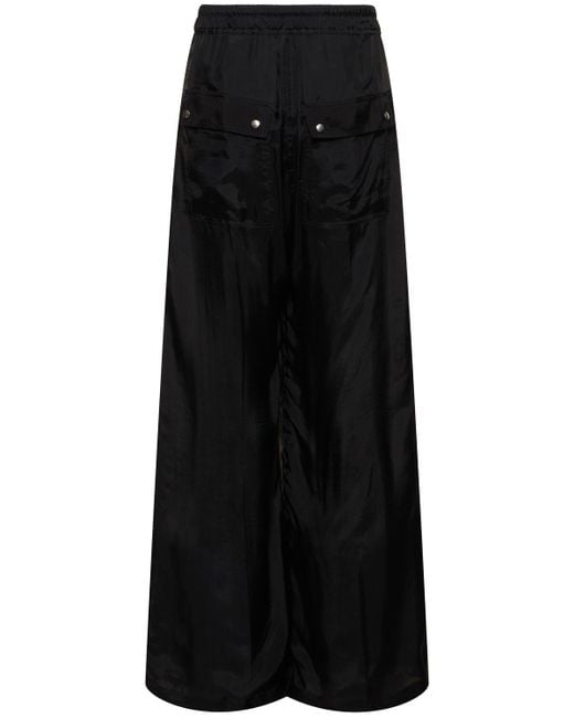Pantalones anchos de cupro Rick Owens de hombre de color Black