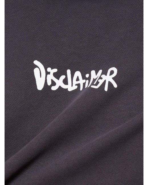 DISCLAIMER Black Logo Printed Cotton Hoodie for men