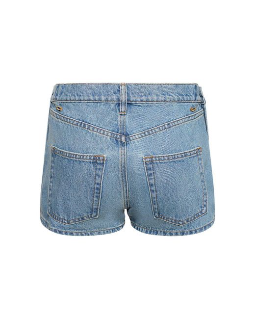 Coperni Blue Open-Hip Cotton Denim Shorts