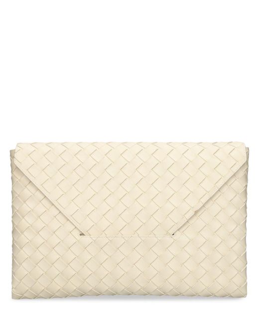 Bottega Veneta Natural Large Origami Leather Envelope Pouch