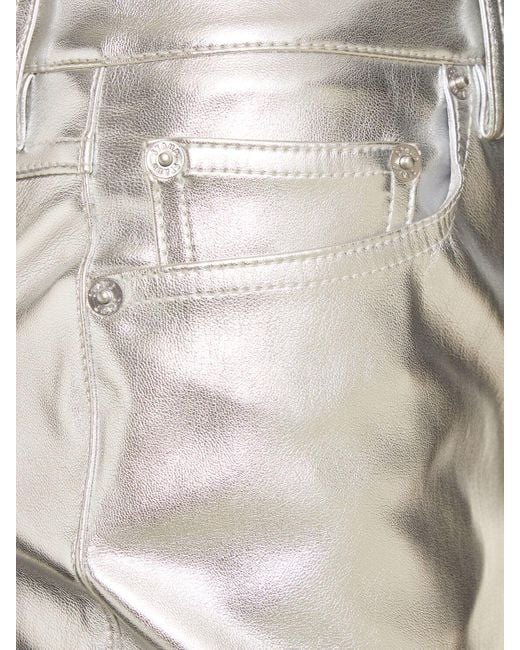 Staud White Chisel Faux Leather Straight Pants