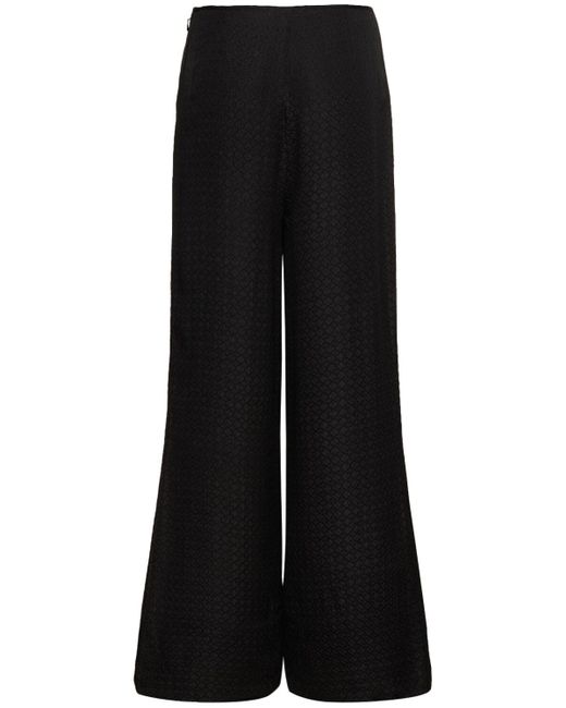 Pantalones rectos de seda St. Agni de color Black