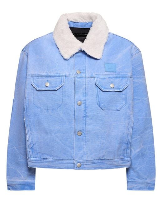 Acne Blue Gart Dyed Cotton Canvas Padded Jacket
