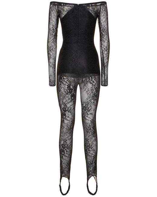 GIUSEPPE DI MORABITO Black Jumpsuit Aus Stretch-spitze "laize"