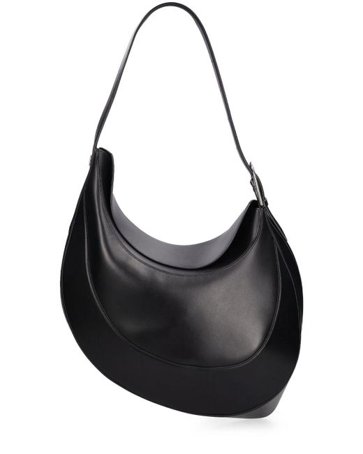 Grand sac porté épaule en cuir spiral curve Mugler en coloris Black