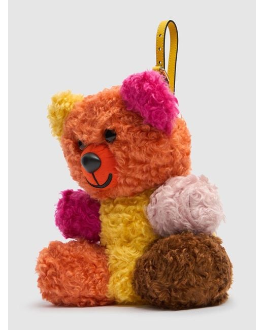 Moschino Orange Teddy Item Bag Mohair Backpack