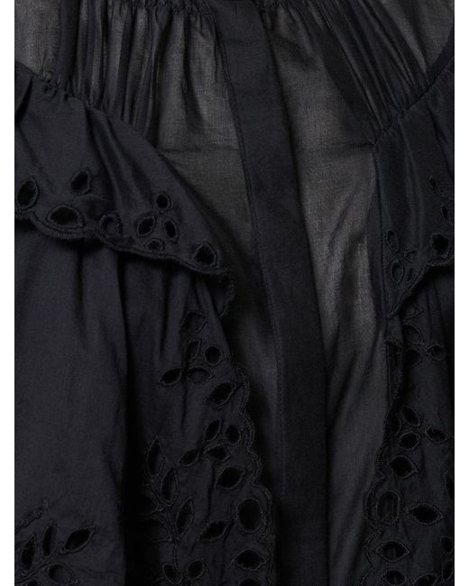 Chemise en coton à volants kelmon Isabel Marant en coloris Black