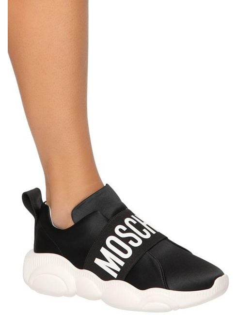 Moschino Leather Logo Slip On Trainers 