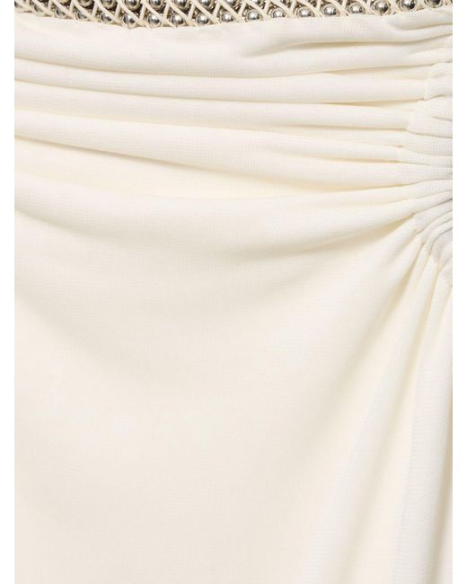 Dion Lee White Embellished Sheer Jersey Midi Skirt